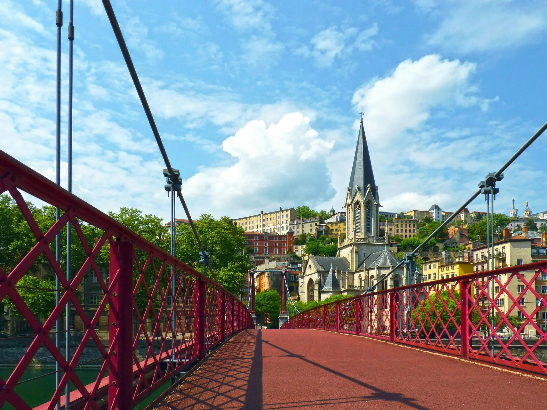 The Passerelle Saint-Georges footbridge and Vieux Lyon